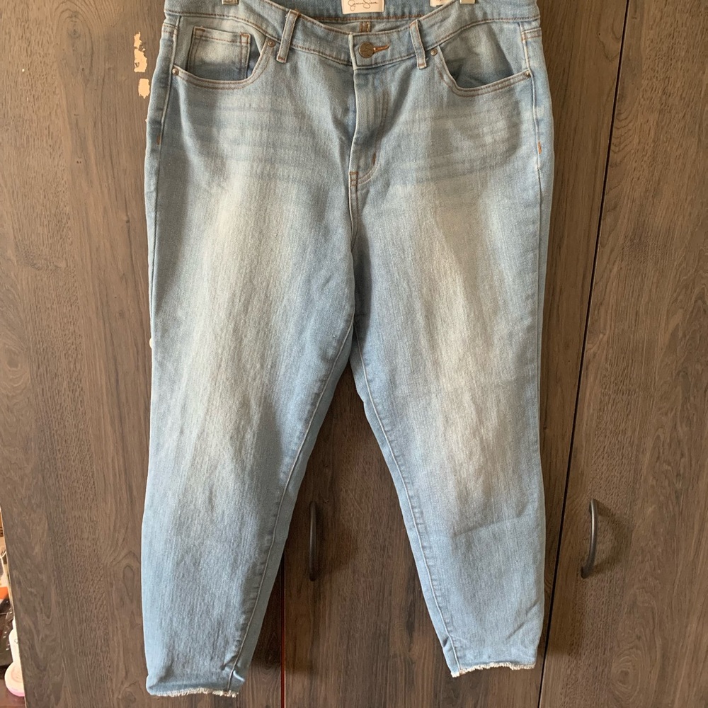 High rise skinny ankle medium blue
